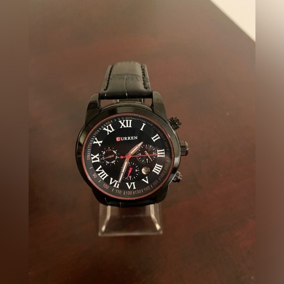 Brand new black face Roman Dials men's Curren fashion watch - Picture 3 of 5
